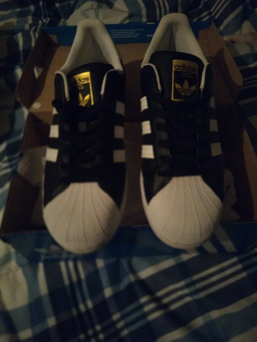 ADIDAS SUPERSTAR Size US 9 FX2331 Black and White Shell-Toe Sneakers for Men